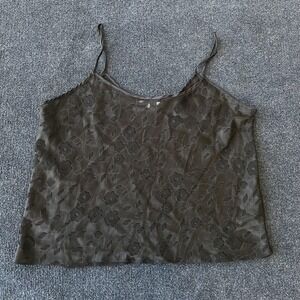 Maidenform Tank Top Womens XL Black Floral Burnout Cami Camisole Lingerie Strap